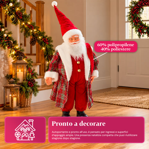 Święty Mikołaj ze światłami i muzyką, dekoracyjna figurka bożonarodzeniowa 65-95-120 cm, podświetlana ozdoba na baterie – Blind Box