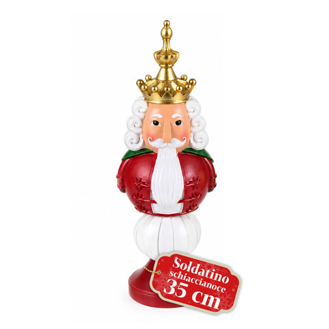 Figurka bożonarodzeniowa 35 cm z żywicy, dekoracja świąteczna: Święty Mikołaj, żołnierzyk-dziadek do orzechów i miś, czerwona lub biała, do wnętrz i na zewnątrz
