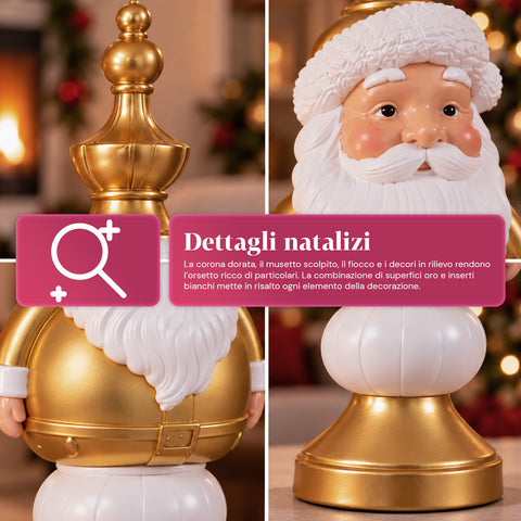 Figurka bożonarodzeniowa 35 cm z żywicy, dekoracja świąteczna: Święty Mikołaj, żołnierzyk-dziadek do orzechów i miś, czerwona lub biała, do wnętrz i na zewnątrz