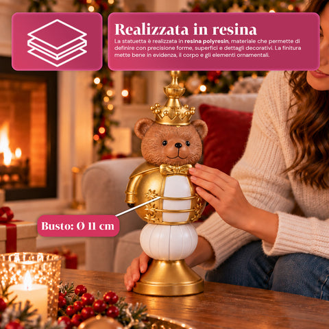 Figurka bożonarodzeniowa 35 cm z żywicy, dekoracja świąteczna: Święty Mikołaj, żołnierzyk-dziadek do orzechów i miś, czerwona lub biała, do wnętrz i na zewnątrz