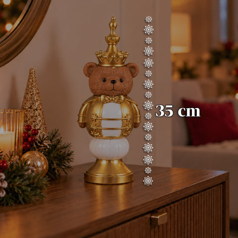 Figurka bożonarodzeniowa 35 cm z żywicy, dekoracja świąteczna: Święty Mikołaj, żołnierzyk-dziadek do orzechów i miś, czerwona lub biała, do wnętrz i na zewnątrz