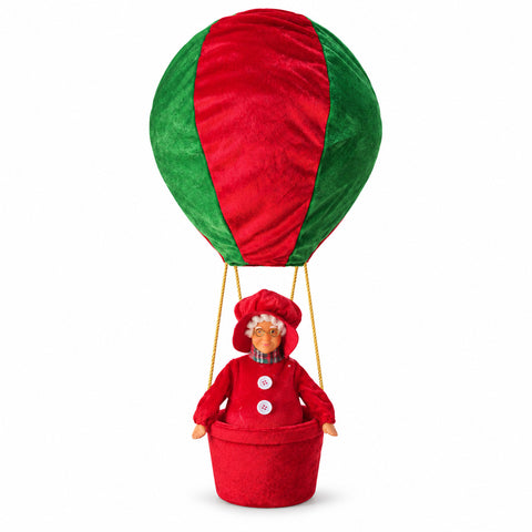 Świąteczna dekoracja do wnętrz – balon na ogrzane powietrze z Mikołajem i świątecznymi detalami