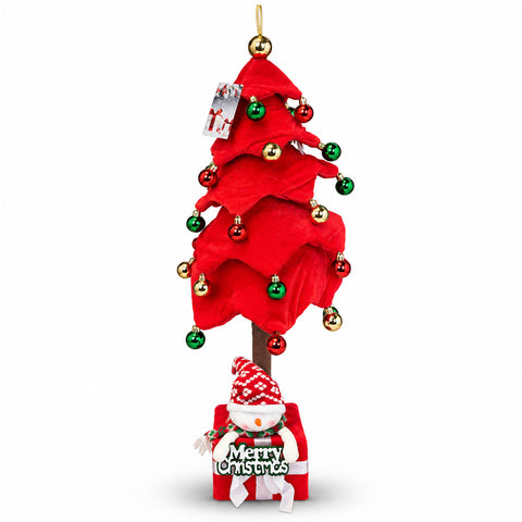 Rozkładana choinka 90 i 95 cm z paczką prezentową i figurkami