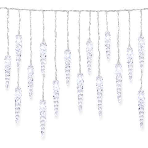 Świąteczna kurtyna świetlna w kształcie sopli, 176 LED, zimna biel, 225x140 cm