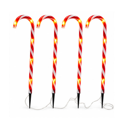 Świecące solarne laski cukrowe 70 cm, zestaw 4 sztuk z 40 LED