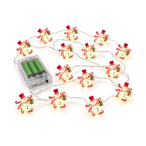 Łańcuch świetlny na baterie z postaciami świątecznymi, 20 mini diod LED