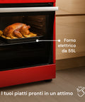 Cucina 60cm con 4 Fuochi e Forno Elettrico 1900W – Classica e Potente
