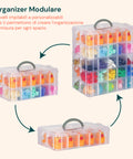 Organizer in Plastica a 5 Livelli con Maniglia e Scomparti Rimovibili