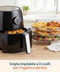 Griglia Airfryer 3 Livelli Rotonda e Rettangolare in Acciaio Lavabile