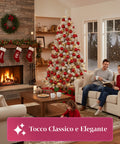 Set 100 Palline di Natale Rosse – 2 Dimensioni, 3 Finiture Diverse