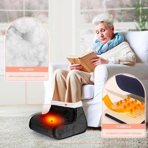 Scaldapiedi Termico Elettrico Cozy in Morbido Tessuto – 3 Livelli e Timer 90 Min
