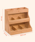Organizer Multiuso in Legno di Bambù – 9 Scomparti con Design Stabile