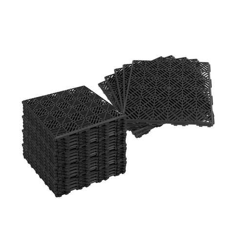 Zestaw 50 płytek zatrzaskowych – antypoślizgowe i odprowadzające wodę, 29,5x29,5 cm