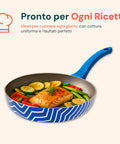 Set 2 Padelle Antiaderenti Onde 24-28 cm Blu con Manico Soft Touch