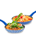 Set 2 Padelle Antiaderenti Onde 24-28 cm Blu con Manico Soft Touch