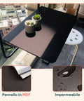 Tavolino pieghevole completamente chiuso con altezza di 99cm, design salvaspazio in metallo resistente per facile stoccaggio