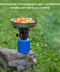 Fornello Campeggio Con Accensione Piezo E Cartucce Valvola 7/16
