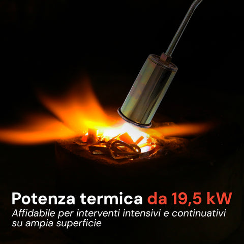Cannello a Gas 60cm con Bruciatore ø45mm e Leva Rapida per Uso Professionale