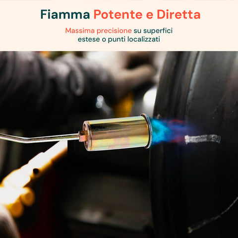 Cannello a Gas 60cm con Bruciatore ø45mm e Leva Rapida per Uso Professionale
