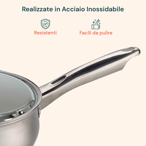 Avilia Batteria Pentole Completa Diana 12 Pezzi in Acciaio Inox Design Moderno Compatibile Induzione e Gas Elettrico Ean-8056897151778