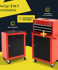 Carrello per Attrezzi con Cassetti e Armadietto con Serratura fino a 100kg