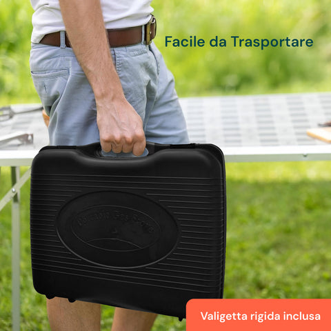 Fornello Portatile A Gas 2,2kw Con Piezo E Valigetta Per Esterni