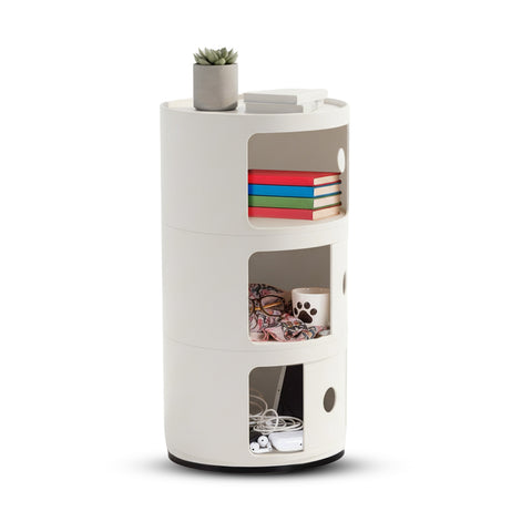 avilia home mobiletto rotondo con cassetti scorrevoli comodino moderno in abs ean 8052879010989