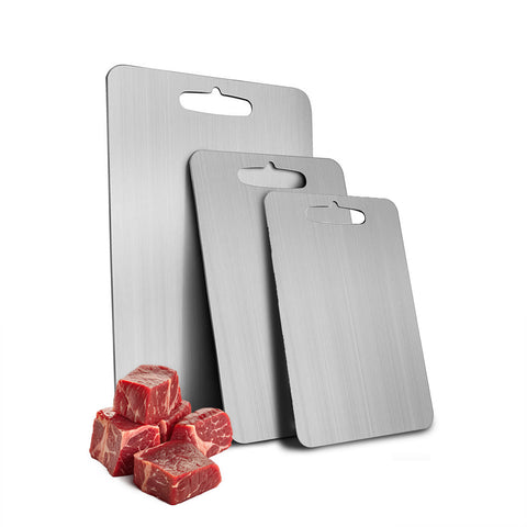 Set 3 Taglieri Bifacciali Varie Dimensioni in Acciaio Inox Antiruggine