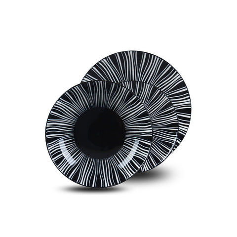 Servizio Piatti 18 Pezzi In Porcellana Union Nero
