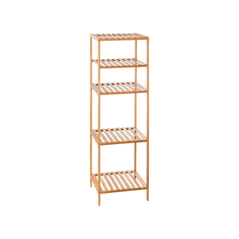 Scaffale A Colonna In Bambù Con 4 Ripiani Mensole