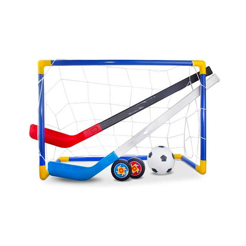 Set Sport 2 In 1 Per Calcio Con Pallone E Hockey Con Porta