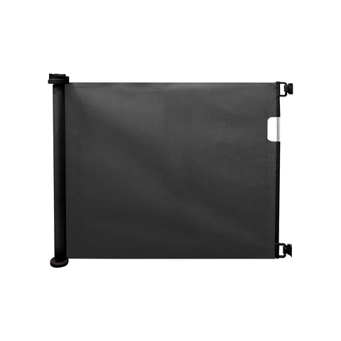 Bramka zabezpieczająca dla dzieci z rozciąganą zasłoną 130x8x88cm czarna
