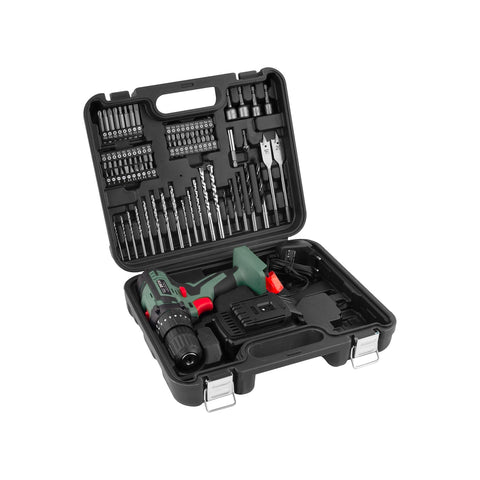 Wkrętarka z 2 mechanicznymi prędkościami, walizką i 79 akcesoriami, 1500 Mah