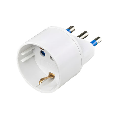 Adapter Schuko, gniazdo 2P+T, wtyczka S17, 16 A, 250 V, biały