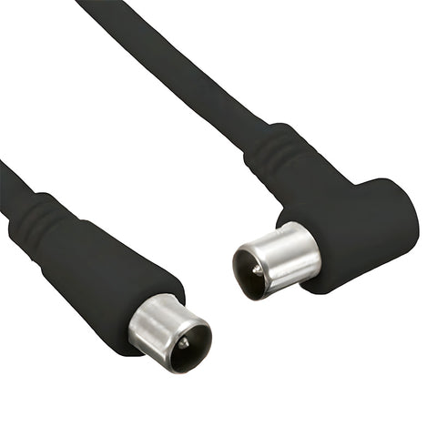 Kabel koncentryczny antenowy do telewizora 3 m, męski-męski, z adapterem – czarny