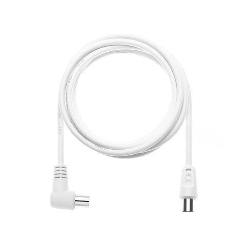 Prolunga Coassiale Maschio/Maschio Per Antenna/Tv 90° 3c-2v 3m Bianco