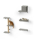 puppy lovers parco giochi verticale da parete per gatti percorso a muro in legno multistrato e sisal naturale parete attrezzata salvaspazio con rivestimento morbido ean 8054806950856