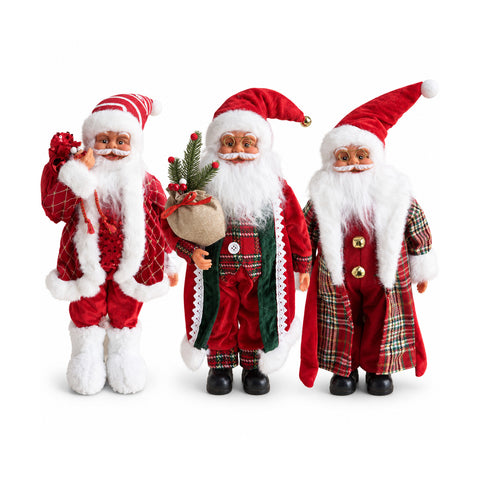 Święty Mikołaj ze światłami i muzyką, dekoracyjna figurka bożonarodzeniowa 65-95-120 cm, podświetlana ozdoba na baterie – Blind Box