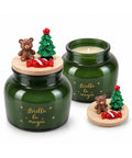 saint joy candela profumata in vetro decorato a forma di sfera o albero fragranze pino cannella e vaniglia contenitore riutilizzabile ean 8056819080452