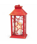 Lanterna Natalizia Rossa LED 30 cm con Cero Effetto Fiamma