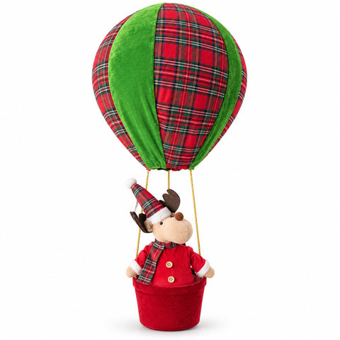 Świecący świąteczny balon na ogrzane powietrze z reniferem lub pieskiem, 92 cm