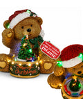 saint joy orsetto di natale luminoso con trenino rotante e carillon teddy xmas bear station decorazione natalizia led in poliresina 205 cm ean 8050043127662