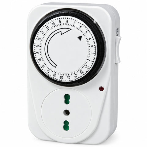 Gniazdko z 24-godzinnym timerem do automatycznego włączania i wyłączania, mechaniczny timer dobowy, gniazdko elektryczne 220-240V, maks. moc 3000W