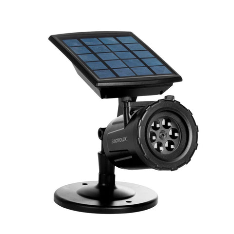 Solarny projektor LED z 2 wymiennymi slajdami bożonarodzeniowymi, efektami świetlnymi, systemem obrotowym, odporny na wodę, z bolcem mocującym