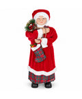 saint joy statuina natalizia babbo natale e mamma natale h110cm decorazione per casa negozio e vetrine 2 varianti selezionabili con rametti di pino e pigne ean 8056819081756