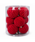 Set 12 Palline di Natale Vellutate 8 cm in Tre Trame