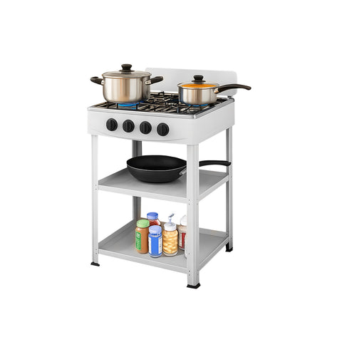 Cucina a Gas da Esterno con Supporto e 2 Ripiani Acciaio – Potente e Pratica