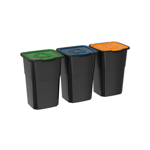 Set 3 Pattumiere Raccolta Differenziata 25l