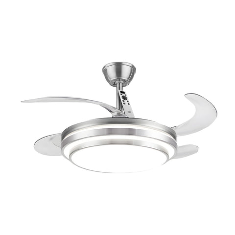 Ventilatore da Soffitto con Pale Richiudibili in Ferro e ABS - 6 Velocità, LED 72W Dimmerabile in 3 Tonalità di Luce Integrata Calda, Naturale e Fredda