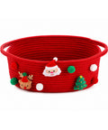 saint joy cestino natalizio in corda di cotone rosso 30x20x12 cm con manici ean 8050043128102